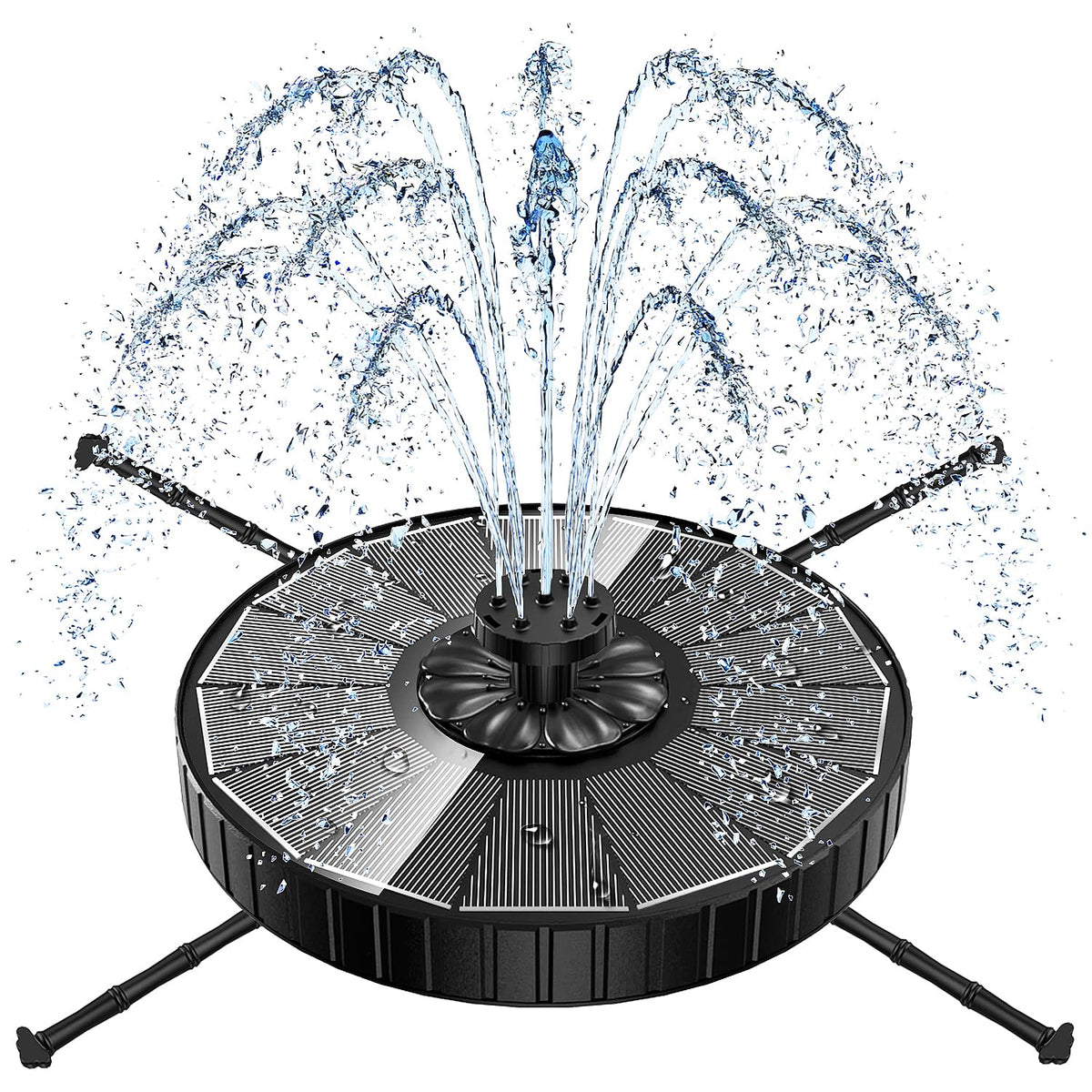 Yzert Solar Fountain with 3level adjustment for customizable spray height in sunny gardens.