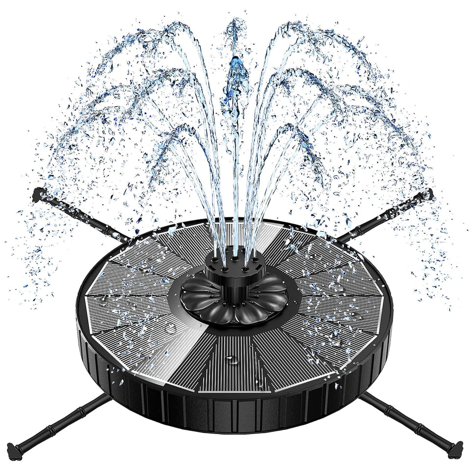 Yzert Solar Fountain with 3level adjustment for customizable spray height in sunny gardens.