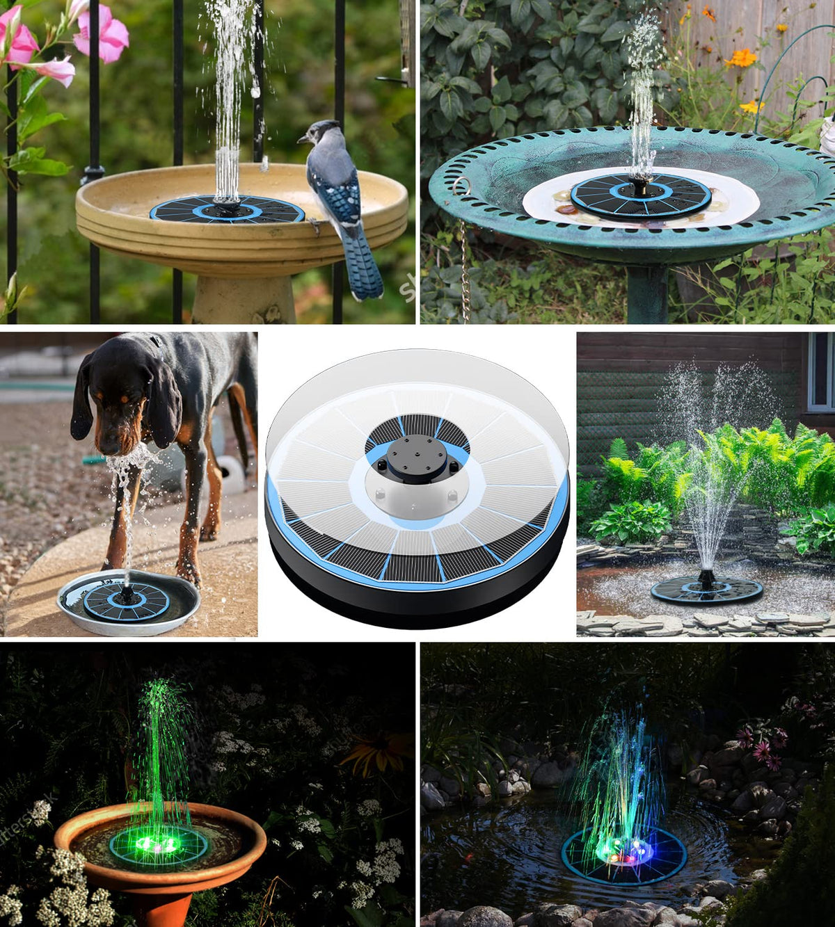 Yzert solar fountain anti-drift design keeps the fountain steady in outdoor settings