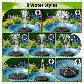 Yzert solar fountain battery-indicator LED shows charge status for reliable operation.