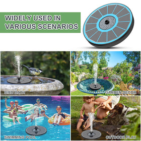 Yzert solar fountain blue filtration system keeps water cleaner and maintenance simpler.
