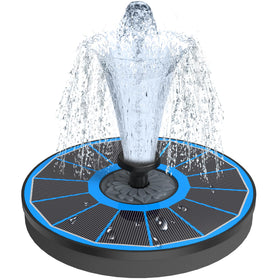 Yzert solar fountain blue glass panel demonstrates durable, high-transparency design for steady garden water flow.