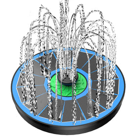 Yzert solar fountain full glass panel shimmers with efficient water flow.
