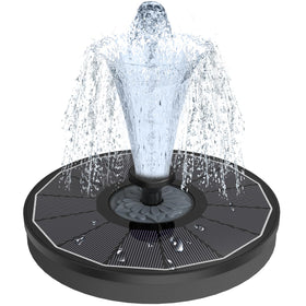 Yzert Solar Fountain glass panel highlights reliable outdoor water display under direct sun.