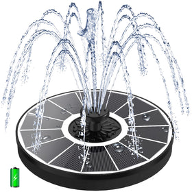Yzert solar fountain with glass panel for efficient sun-powered operation in birdbaths