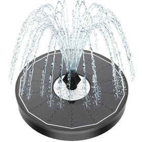 Yzert solar fountain with glass white flower panel enhances outdoor aesthetics.