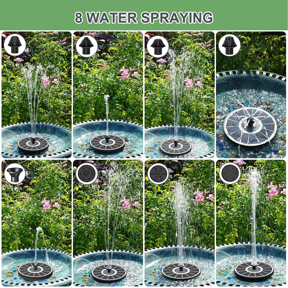 Yzert outdoor fountain ideal for bird baths and sunny garden displays.