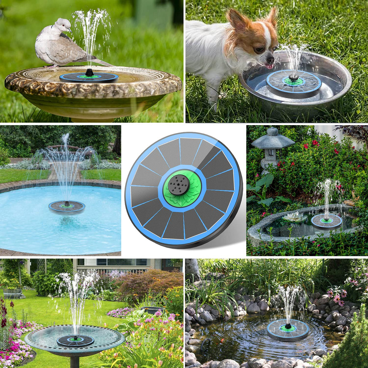 Yzert solar fountain packaging contents prepare you for quick setup.