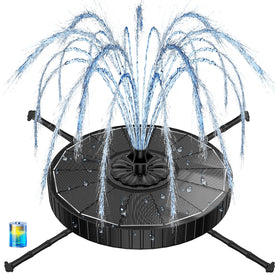 Yzert solar fountain with rotating rods for adjustable bird bath appeal