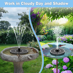 Yzert Solar Fountain offers 3-level height adjustment for varied spray.