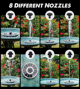Yzert solar fountain white LED lights illuminate night water features beautifully