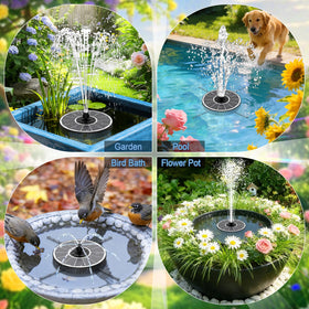 Yzert Solar Fountain white pump assembly suited for ponds and bird baths.
