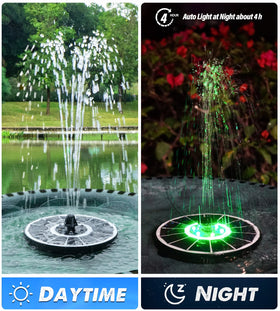 Yzert solar pump with 2200mAh battery for extended night operation.