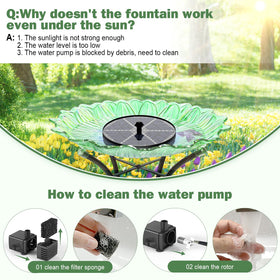 Fixed pipes keep fountain centered, preventing drift during use.