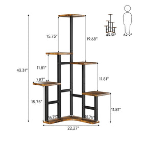 Yzosvki corner plant stand packaging view emphasizes easy assembly.
