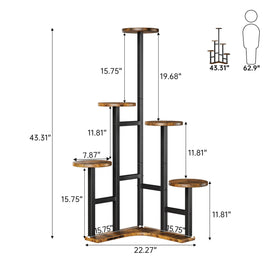 Yzosvki corner plant stand with black metal frame suits any decor.