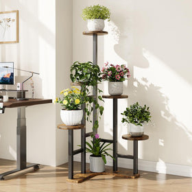 Yzosvki corner plant stand is waterproof and rust-proof for outdoors.