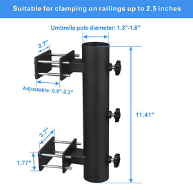 YZZHAJ deck umbrella mount with nail-on rail option for sturdy balcony shading.