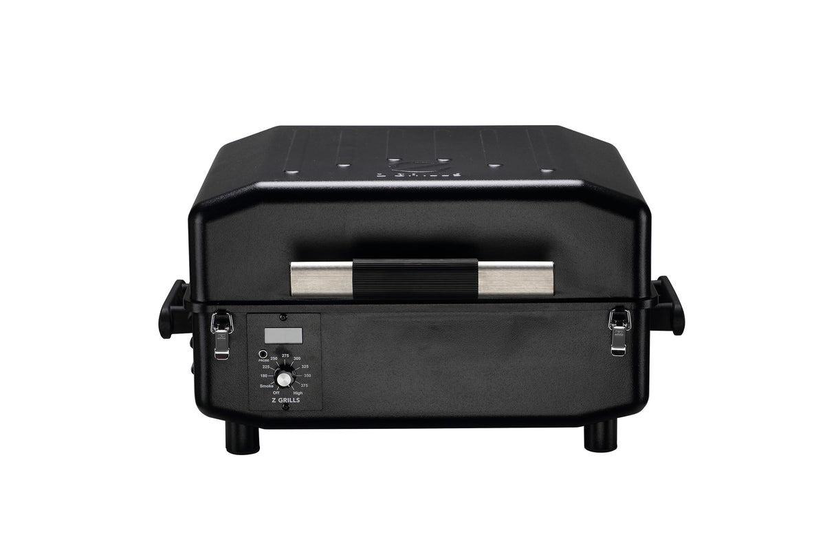 Z GRILLS 2026 200A pellet grill compact patio side view shows space-saving design for patios