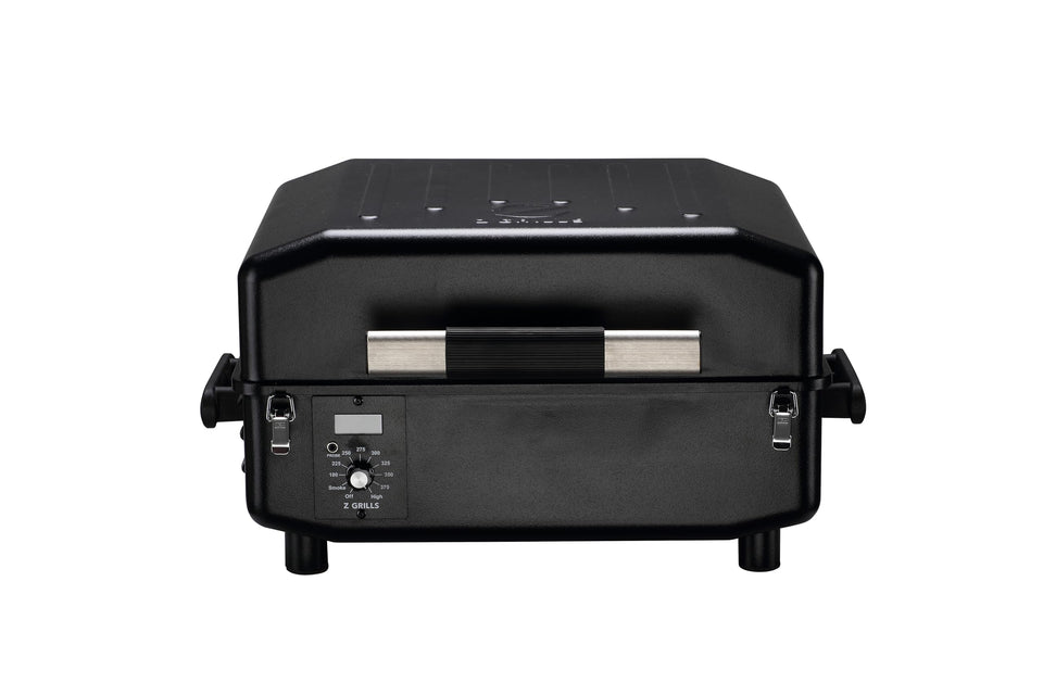 Z GRILLS 2026 200A pellet grill compact patio side view shows space-saving design for patios