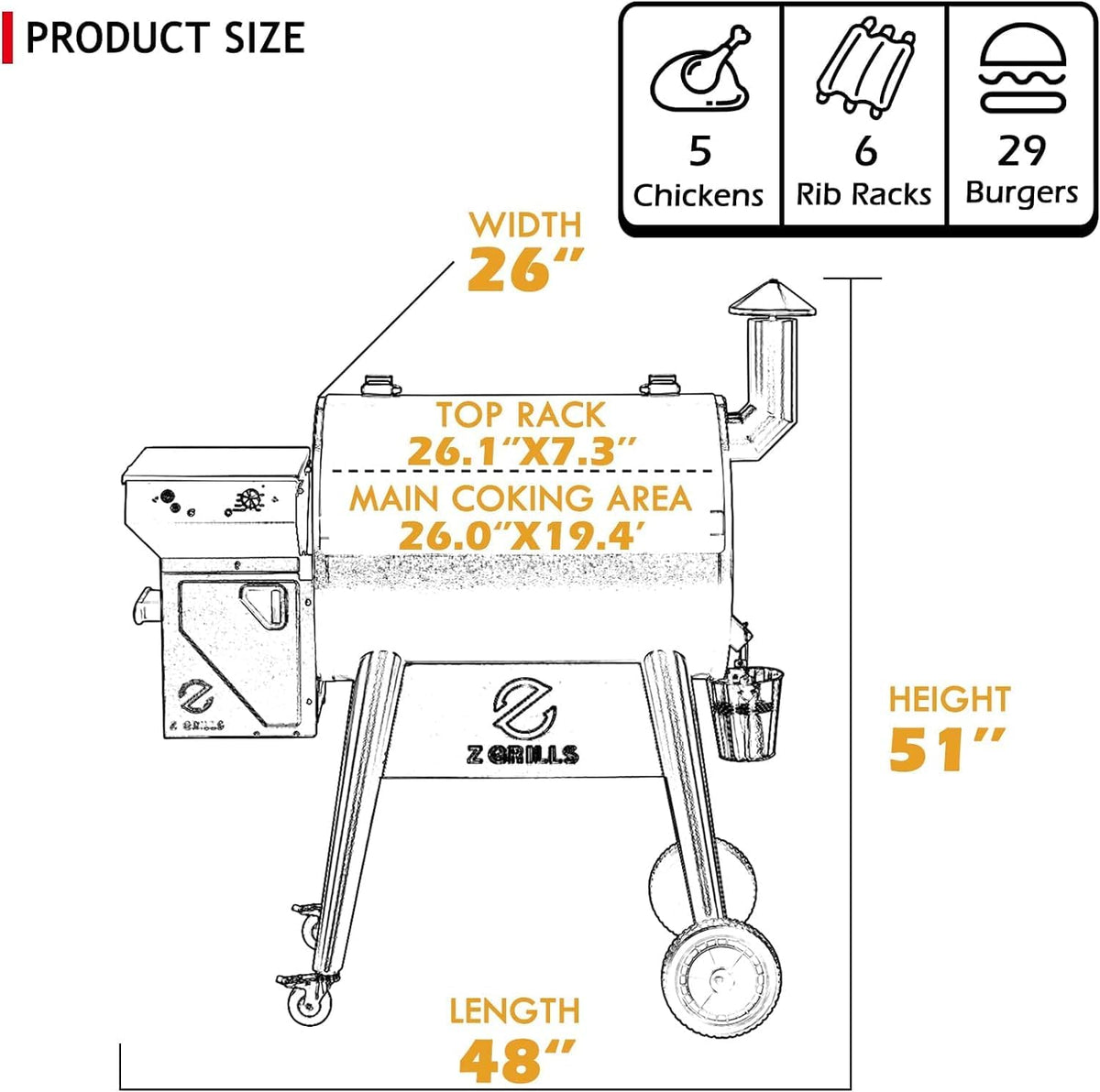 Z GRILLS included meat probes enable real-time internal temperature checks during cooking