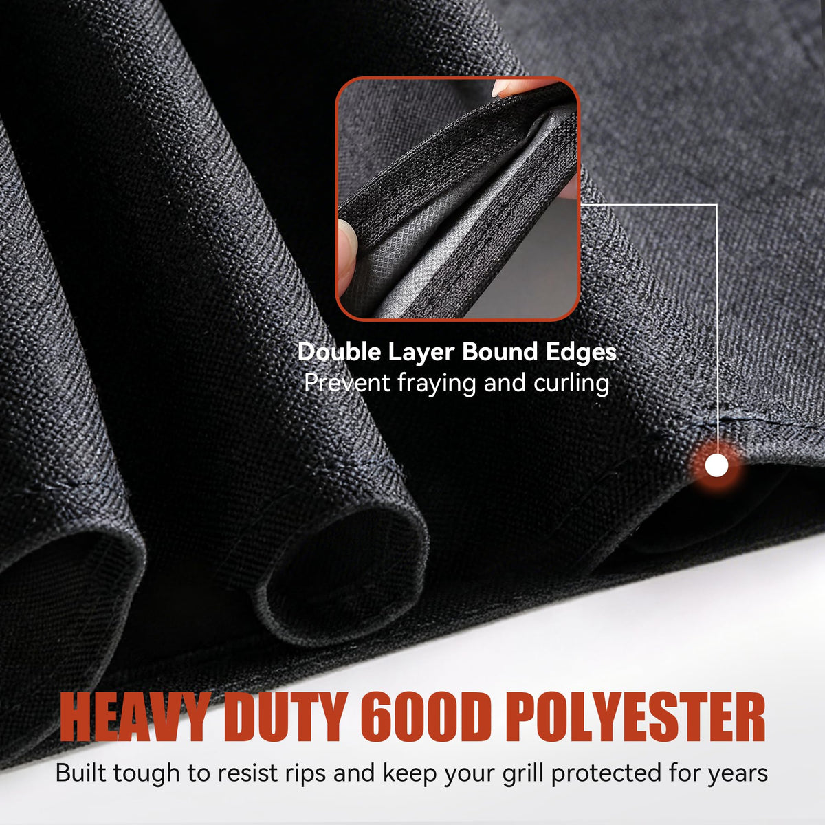 Water-bead droplets indicate the cover’s water-resistant coating in rain.