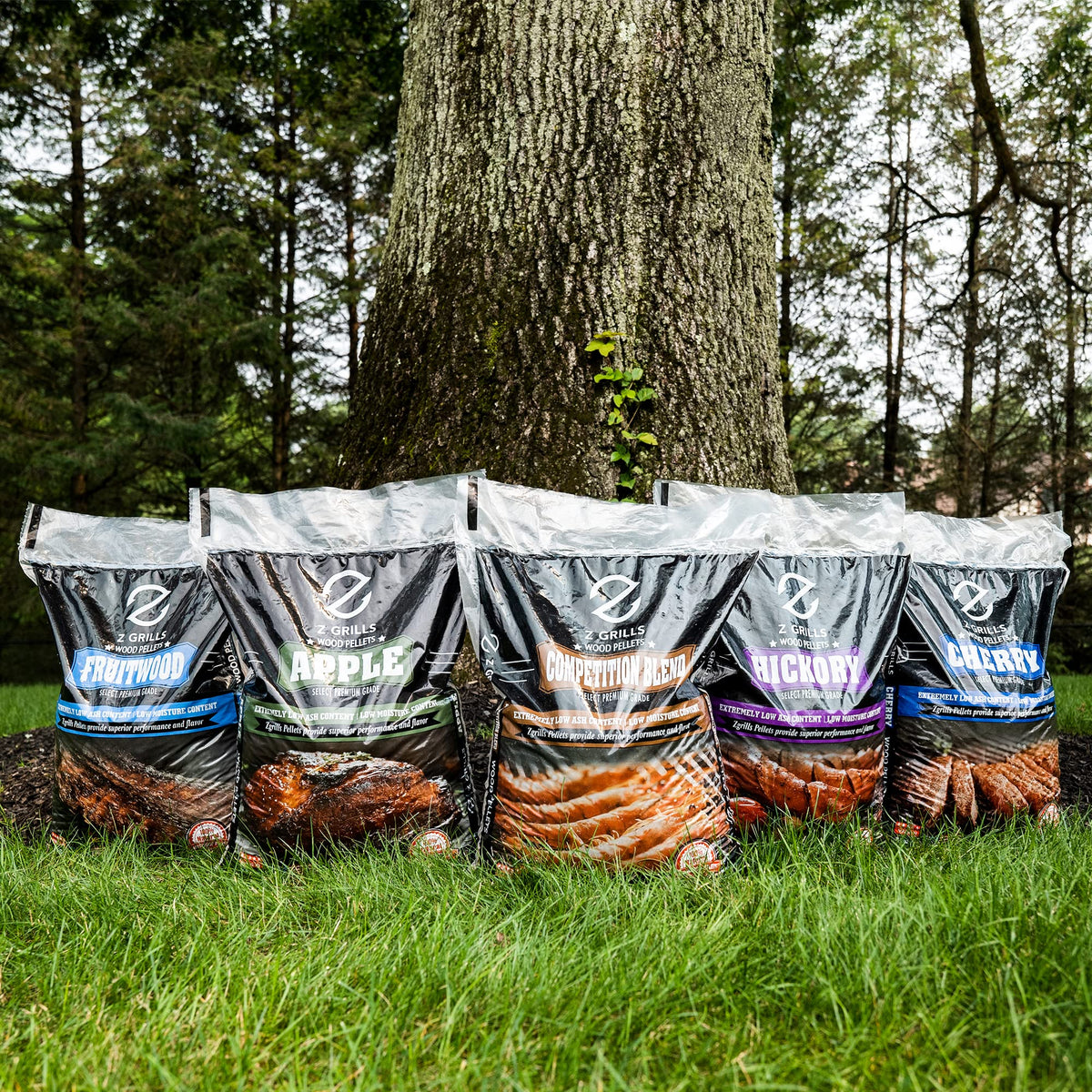 Z GRILLS Hickory pellets offer six flavor options for versatile meals.