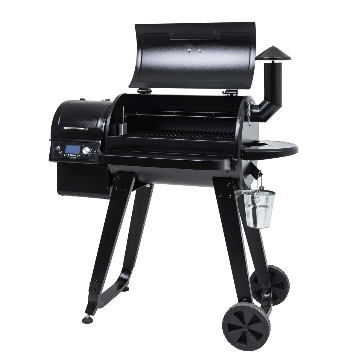 Ash drawer on ZPG-450A simplifies post-cook cleanup