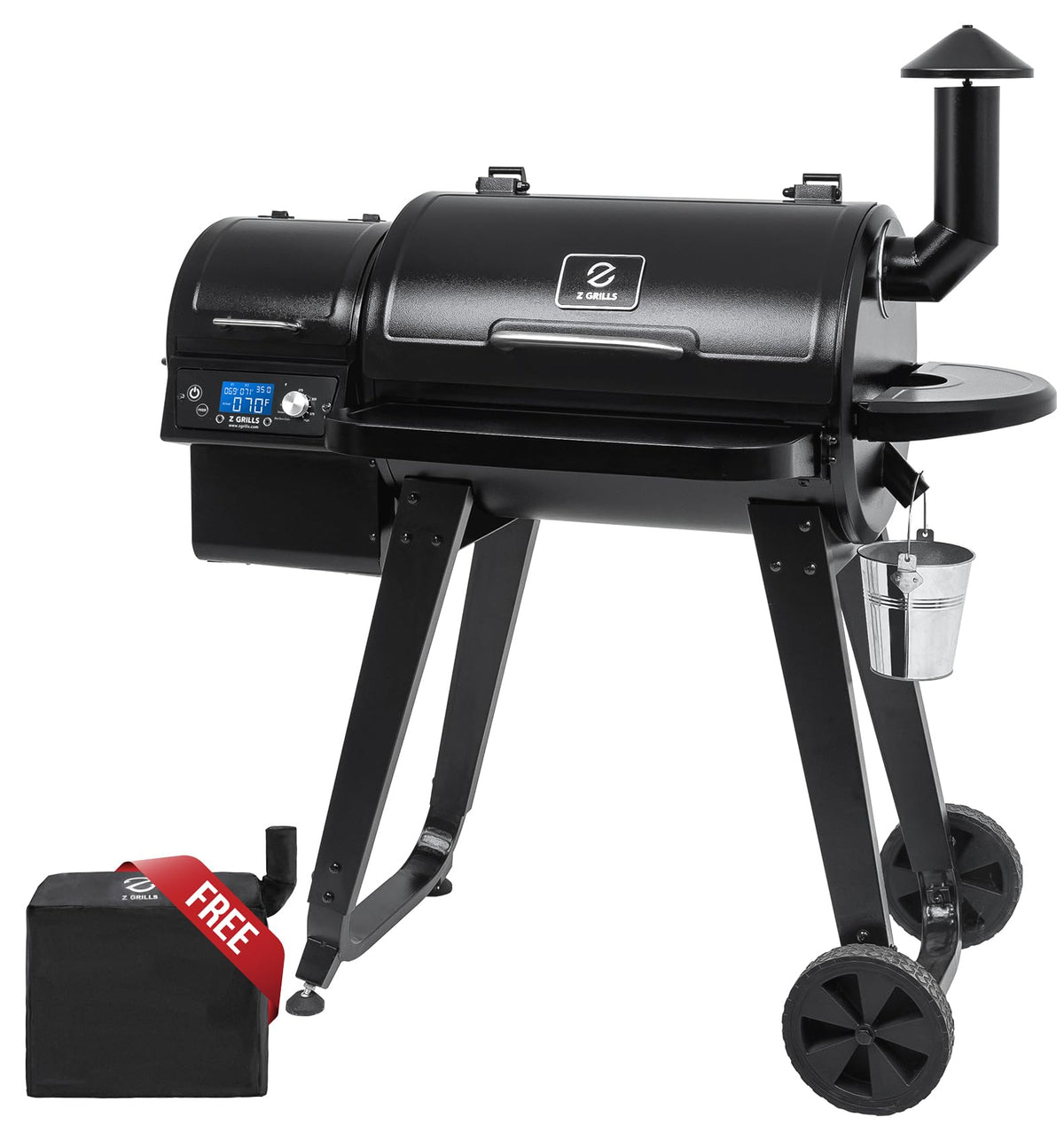Z GRILLS ZPG-450A front view for compact backyard grilling and portability