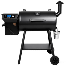 Z GRILLS ZPG-550B2 front view pellet grill for backyard cooking