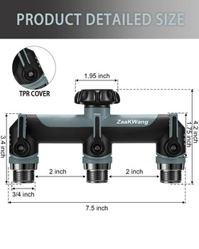 ZaakWang 360-degree rotating connector keeps hoses easily directed during setup.