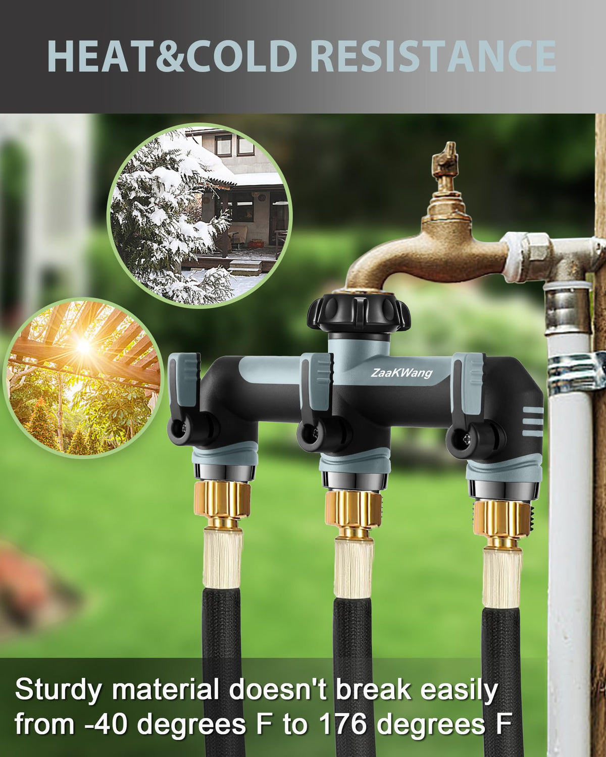 ZaakWang ergonomic arc-handle improves grip for easier water control.