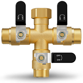 ZaakWang three-way brass garden hose splitter with sturdy construction.