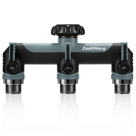 ZaakWang garden hose splitter 3-way enables multitasking irrigation with three independent outlets.