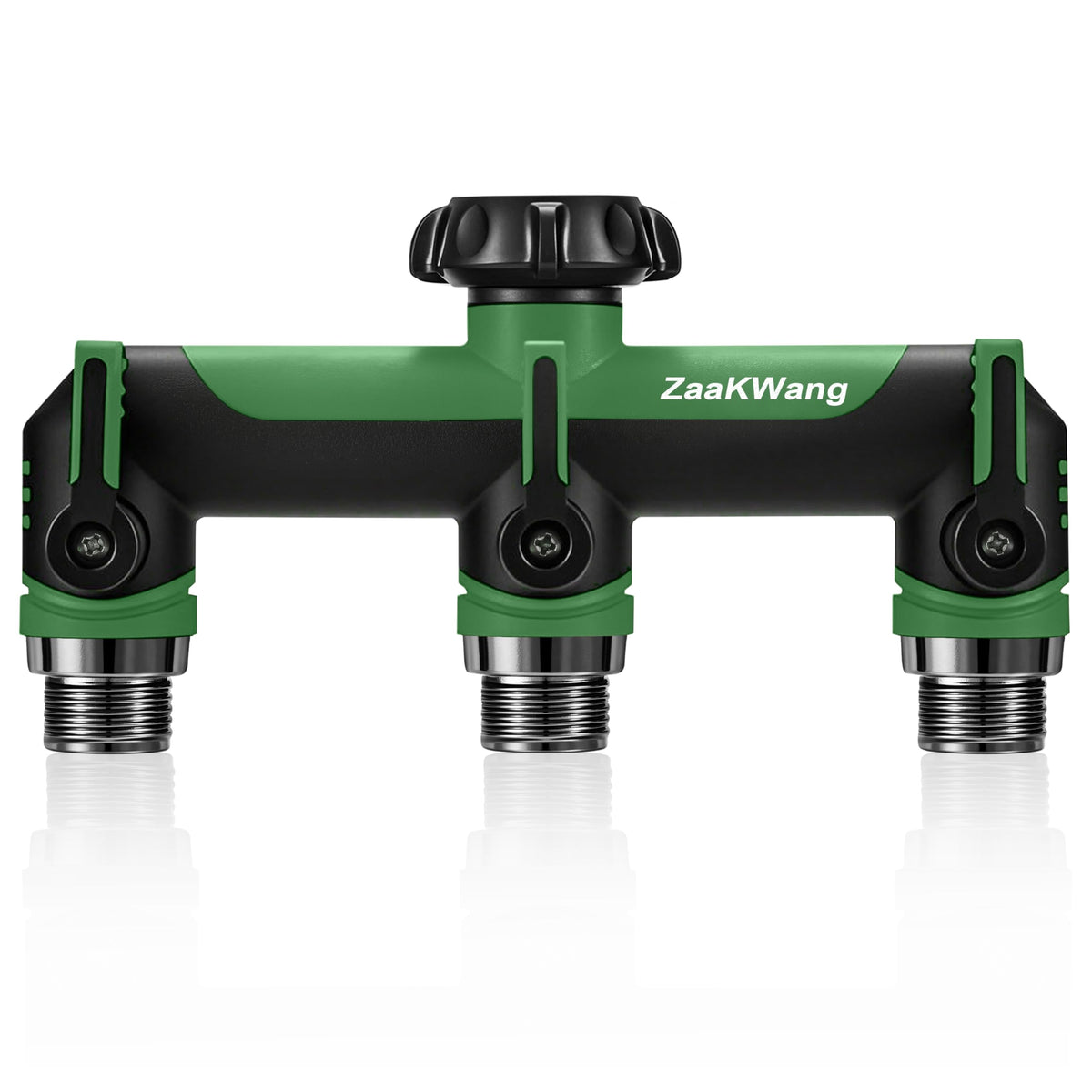 ZaakWang Garden Hose Splitter with rotating connector for flexible watering setups.