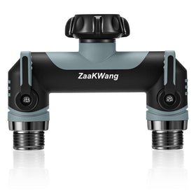 ZaakWang Garden Hose Splitter assembly view highlights durable ABS build for weather-ready performance.
