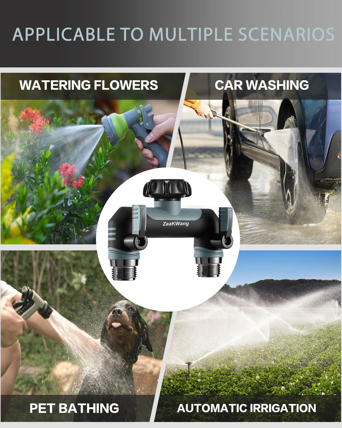 ZaakWang Garden Hose Splitter package includes everything you need for first-time setup.