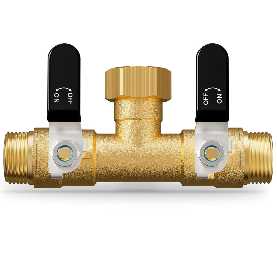 ZaakWang hose-splitter-2-way shows heavy-duty brass construction for durable outdoor watering.
