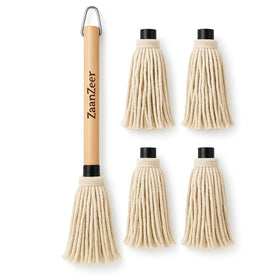 ZaanZeer BBQ Mop Brush with 18-inch handle for safe, even coating on large grills.