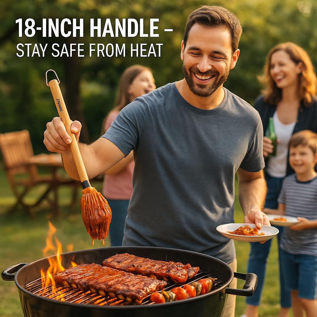 ZaanZeer basting mop keeps sauces smooth and evenly applied.