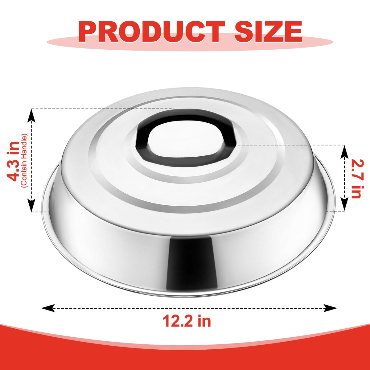 Zacfton round basting cover 12-inch dome side view for containment.