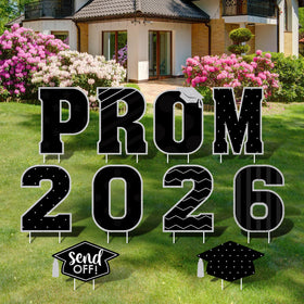Zachely graduation sign with G-R-A-D letters for outdoor lawn decor