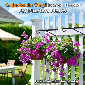 Zacool 4Pack outdoor garden setup along a fence with hooks.