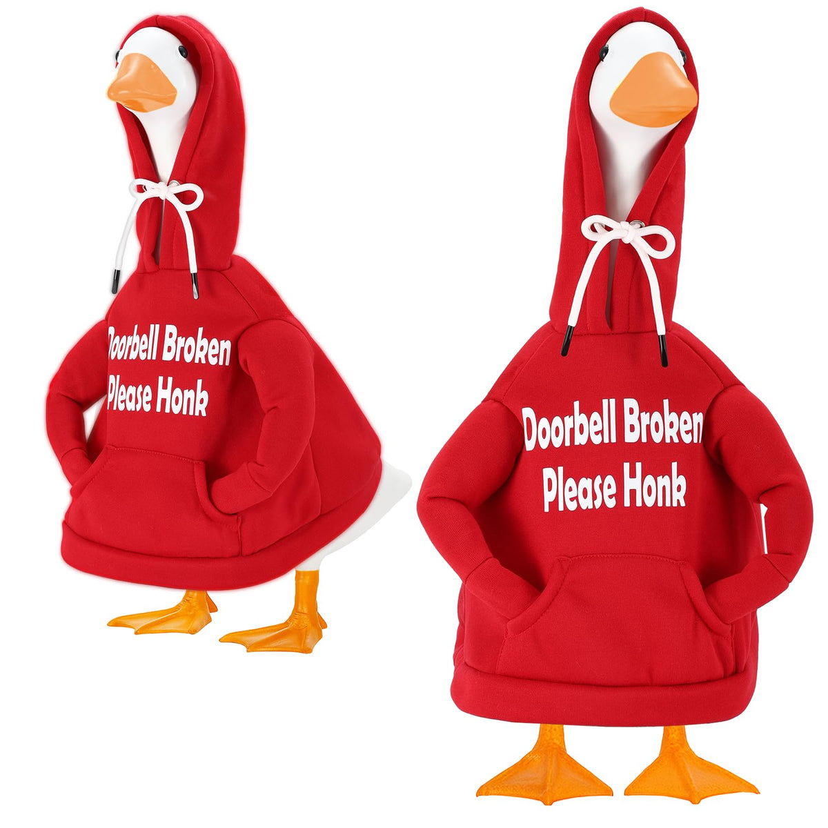 Zadoreck 23-Inch Goose Outfit on porch goose adds playful curb appeal
