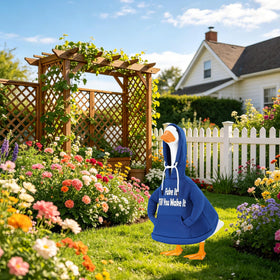 Zadoreck porch goose hoodie front pocket adds casual charm and function.