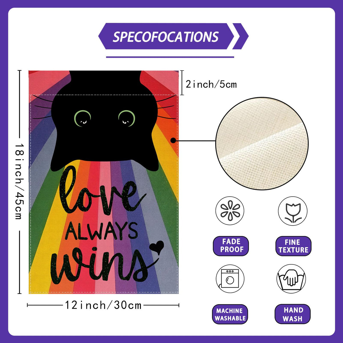 ZAEW Colorful Pride banner for patios or gardens.