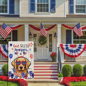 ZAEW patriotic flag with stars design boosts garden visibility and charm.