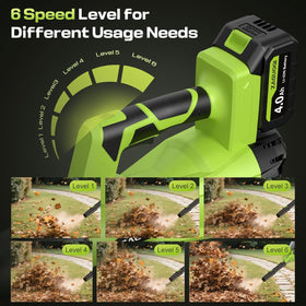 ZAGUOQI cordless blower in driveway shows efficient debris clearing and fast results