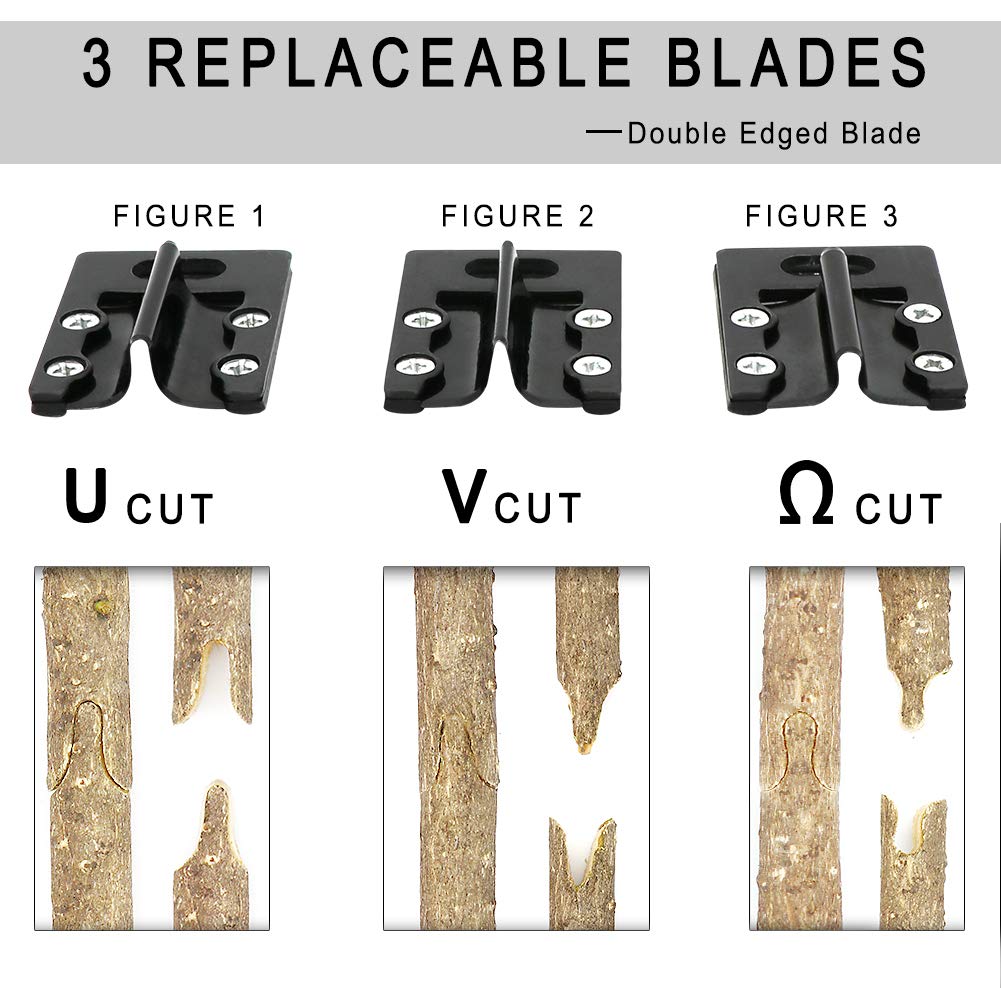 ZALALOVA curved and straight grafting knife blade close-up