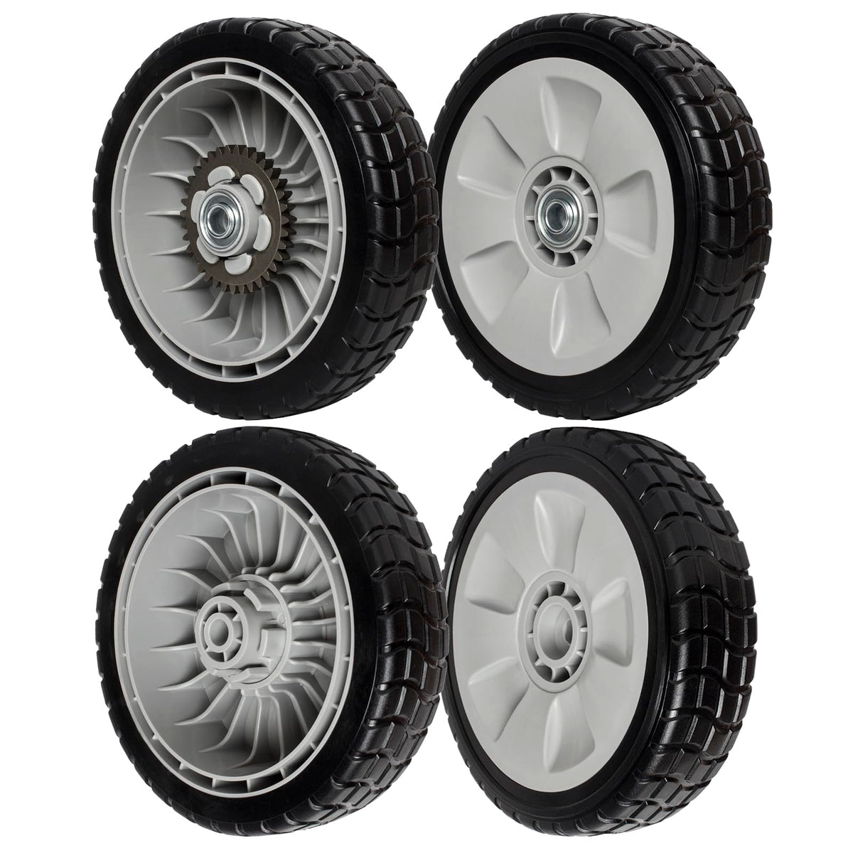 ZALANA drive wheels front and rear 4-pack improve mower stability and smooth operation.